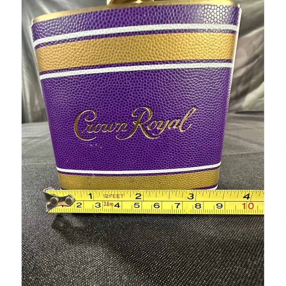 Crown Royal Flask Purple & Gold Collectors 6oz Stainless Steel Casual Business